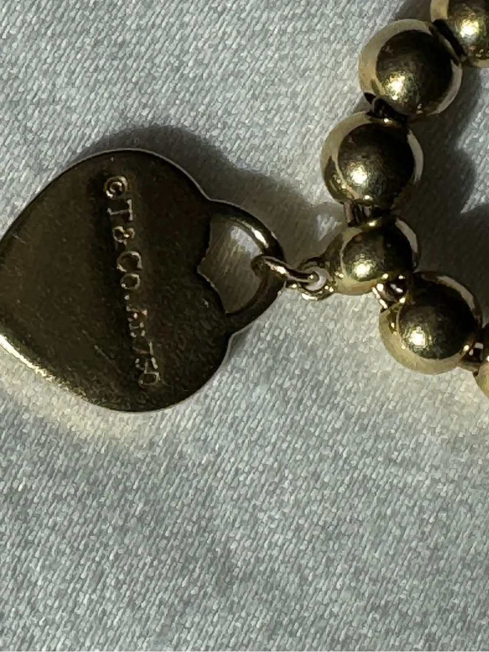 Tiffany and Co. Return to Tiffany 18k Gold 4mm beaded bracelet.  6.5 inches long